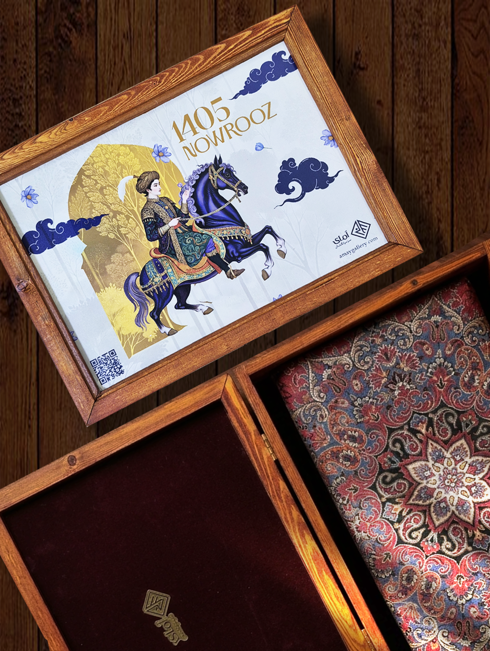 ترمه در باکس چوبی